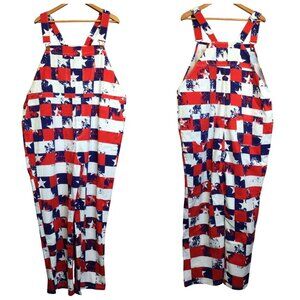 Shinesty American Flag Overalls Red White Blue Size XXL Patriotic July 4th